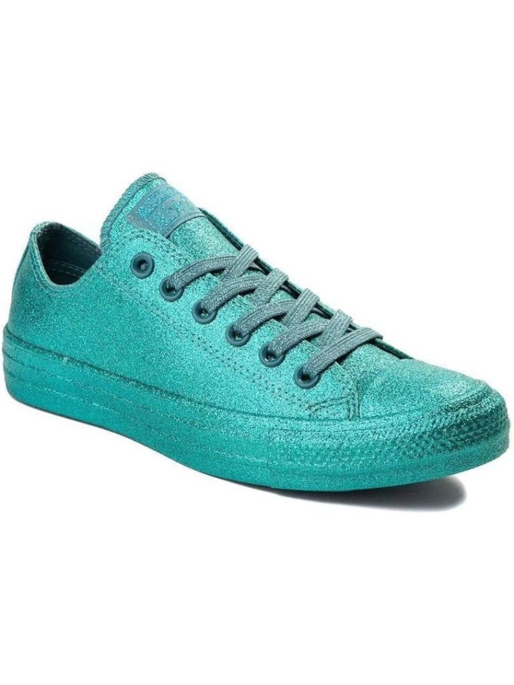 Converse Chuck Taylor All Star Lo Brittany Teal Glitter Women's 8 Sneakers Shoes